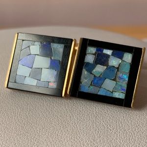 Bloomingdales Vintage Onyx & Opal Cufflinks
